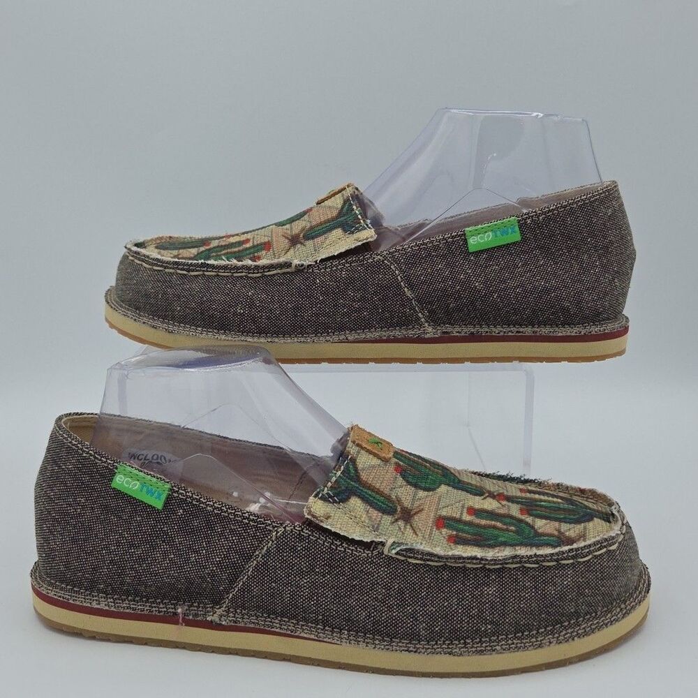 Twisted X Womens Sz 9 Handcrafted Flat Eco-Friendly Cactus Casual Slip-On Loafer